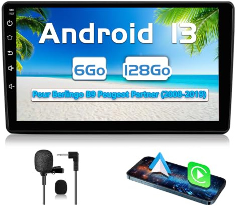 AWESAFE Autoradio Carplay pour Citroen Berlingo 2 B9 (2008-2019) / Peugeot Partner avec [6Go+128Go] 4G Carplay Android Auto 9 Pouces Écran GPS BT WiFi USB DSP Commande au Volant