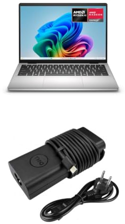 Dell 14 DC14255 Laptop Copilot+ PC, 14'' 2K Display, AMD Ryzen AI 7 350, AMD Radeon, 16GB DDR5, 1TB SSD, W11H, DE QWERTZ Tastatur mit Hintergrundbeleuchtung, 65W USB-C Netzteil mit Netzkabel