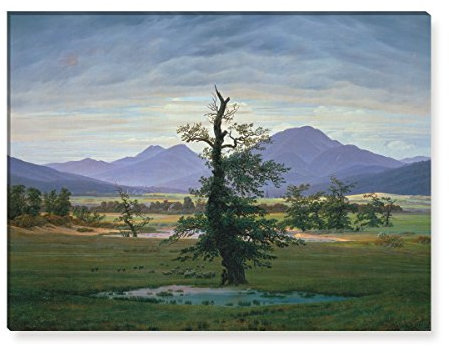 Wandkings Leinwandbilder von Caspar David Friedrich - Wähle ein Motiv & Größe: Der einsame Baum - 80 x 60 cm