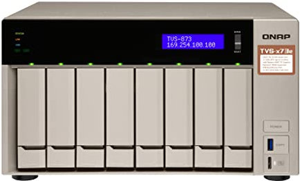 QNAP TVS-873e-4G, AMD RX-421 BD Quad-Core APU NAS-System, PCIe, HDMI 4K@ 30Hz-Ausgang, 4K H.264-Videodekodierung, grau