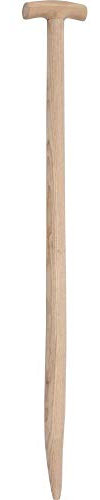 EDE Spatenstiel Esche 950/41 mm - Ideal Gärtnerspatenstiel comfort - Unbehandeltes Eschenholz - Doppelt dampfgebogen - Fein geschliffen - Mit T-Griff und Anschnitt