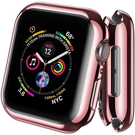 AVANA Coque pour Apple Watch 6/5/4/SE - 40 mm - Protection d'écran en silicone TPU - iWatch à 360° - Slim Fit - Rose