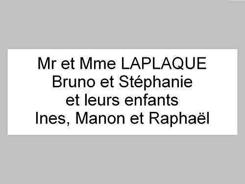 plaque ou etiquette boite aux lettres 4 lignes - blanche 100x40mm