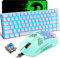 ZIYOU LANG - Teclado mecánico para juegos y mouse combinado de teclado retroiluminado LED azul, 12000 DPI RGB ligero para juegos con carcasa de panal, alfombrilla de mouse grande para PC con Windows