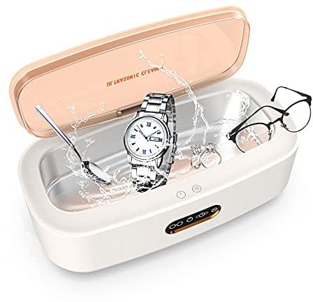 Ultrasonic Cleaner, Jewellery Cleaner Ultrasonic 300ml 45kHz, with Smart Timing Cleaning, Sonic Cleaner for Jewelry Rings Pendant Pandora Bracelets Glasses Watch Shavers Dentures
