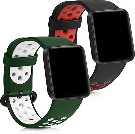 kwmobile 2X Sportarmband kompatibel mit Xiaomi Mi Watch Lite/Redmi Watch Armband - Fitnesstracker Band Set aus TPU Silikon