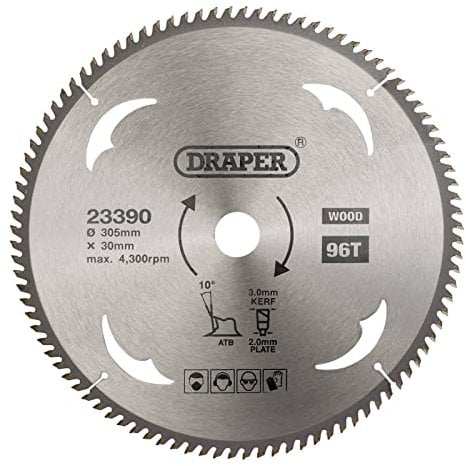 Draper 23390 TCT Circular Saw Blade for Wood, 305 x 30mm, 96T