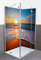 ARTland Duschrückwand Eck mit Motiv Alu Rückwand Dusche Bad Verkleidung wasserfest Duschwand Größe personalisiert 2 Segmente Sonnenuntergang und das Meer S7LE