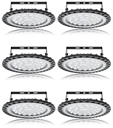 wowspeed 100W LED UFO Industrial Lamp,10000LM Hallenstrahler LED, 6000-6500K Kaltweiß Industrielampe,Beam Angle 120° Workshop Lighting,IP67 Wasserdicht Industrie Strahler Werkstattlampe