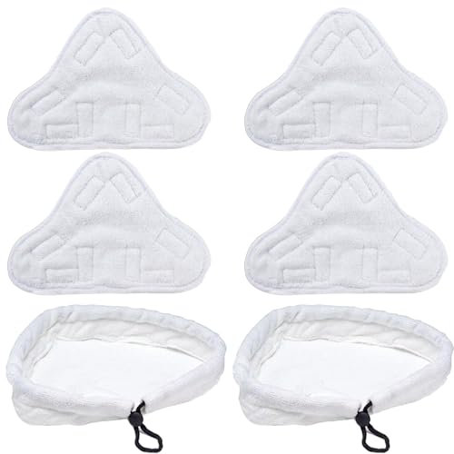 Unikstone 6Pcs Steam Mop Pads,Reusable Washable Microfiber Steamer Cleaning Pads Replacement Pads Accessories for Steamboy X5 H2O H20 S302 S001 SKG 1500W Steam Mop