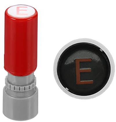 PATIKIL 7mm Buchstaben Stempel Zeichen Alphabet E Kunststoff Tintenstempel Selbstfärbung für Klassenzimmer Scrapbooking Rot