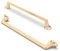 FURNIWARE 10 Pack Cabinet Pulls, Hardware Drawer Handles, Zinc Alloy Kitchen Cabinet Door Handles Pull, Satin Brushed Brass-192mm(7.6 Inch) Hole Center