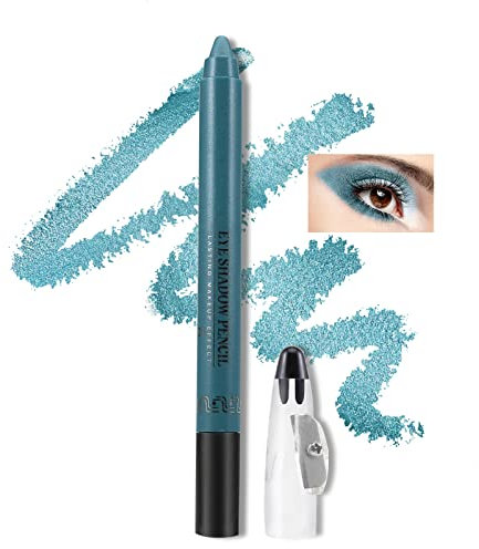 Boobeen Glitter Eyeshadow Stick Colorful Shimmer Eyeshadow Crayon, Long Lasting Cream Eyeliner Eyeshadow Pencil With Pencil Sharpener,Glamorous Eye Make