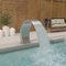Gecheer Pool Wasserfall Brunnen Schwalldusche Schwallbrause Fontäne Wasserspiel Schwimmbecken Wasserbrunnen Edelstahl Silber 22x60x70 cm