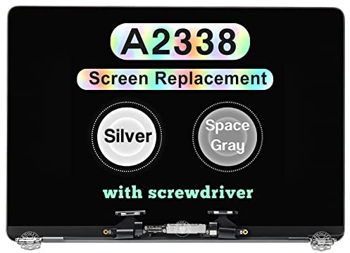 Reemplazo de pantalla para MacBook Pro 13 pulgadas M1 2020 A2338 EMC 3578 MYD83 MYD92 MYDA2 MYDC2 pantalla LCD Retina montaje completo (plata)