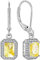YL Damen Ohrhänger 925 Sterling Silber November Geburtsstein Citrine Zirkonia Quadrat Ohrringe