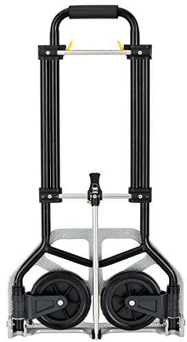 MERCATOOLS Faltbare Sackkarre, 100 kg, Stahl und Aluminium, höhenverstellbar von 76-98 cm, einfache Lagerung, PP+TPR-Räder Ø175 mm