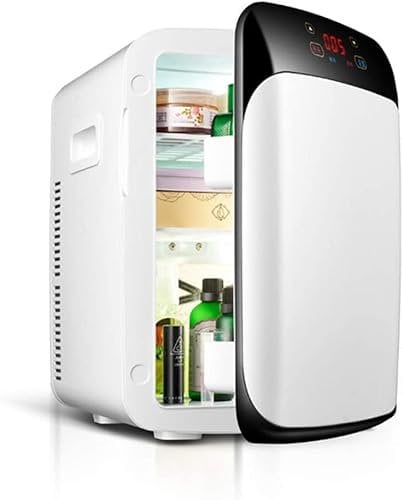 Samnuerly Mini Frigo, Mini Frigo più Caldo da 15 Litri Frigorifero per Auto con Display LCD/Sistema Dual-Core/Super Silenzioso, Frigorifero per La Cura della Pelle per Il Trucco-AC&Dc