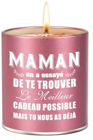 Idee Cadeau Fete des Meres Bougie Parfumées pot, Personnalisé 18 OZ Cadeaux Maman 85g Cadeau Femme Parfume Bougie pour Fête des Mères Anniversaire Noel