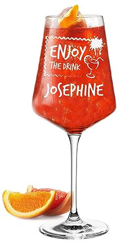 Aperol Spritz - Bicchiere da cocktail da 560 ml, con incisione, personalizzabile, idea regalo per anniversario e compleanno, per gli amanti del cocktail, per Lillet, vino e sangria