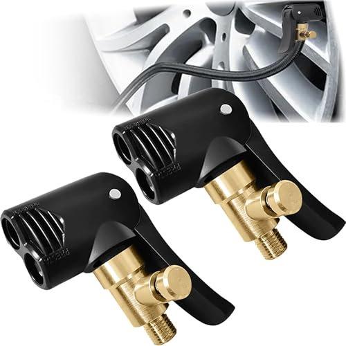 YUEMING 2 Pcs Tire Air Chucks, 8v1 Thread Air Inflator Hose Adapter Replacement Tire Air Chucks Car Air Pump Thread Nozzle Adapter Car Pump Accessories for Motorcycles Bike Truck Deflate