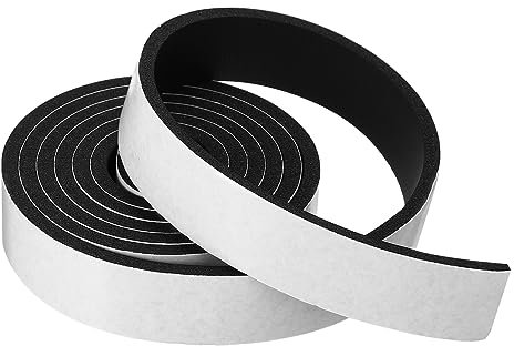 PATIKIL Foam Weather Stripping for Doors, 1 Roll 1-3/16 W x 3/16 T Foam Seal Tape Adhesive Insulation Strip for Door Window Air Conditioning, Black(6.56 Ft Length)