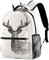 IUBBKI Lässiger Rucksack Handgezeichneter Elch Abstrakter Schulrucksack mit Taschen Leichter Wasserdichter Duffle Rucksack Personalisierter Rucksack für Kinder, Siehe Abbildung, One size