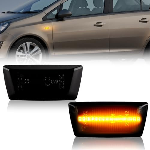 OZ-LAMPE LED Blinker Seitenblinker für Opel/Vauxhall Adam Astra H Corsa D E Insigina A Meriua B Zafira B, Blinker mit Canbus, Fehlerfrei Schwarz