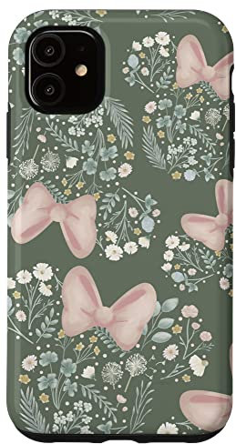 iPhone 11 Disney Minnie Mouse Icon Spring Flowers Sage Green Case