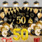 50 Geburtstag Deko, Deko 50 Geburtstag Frauen Mann, Groß Banner und Schwarz Gold, für Frau Mann Deko 50. Deburtstag