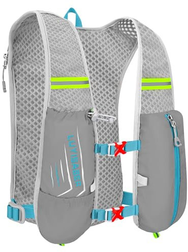 Tumeyser Zaino Idratazione Running, Leggero per Uomo e Donna - Adatto per Trail, Ciclismo, Maratona, Corsa, Sci e Altri Sport All'Aria Aperta - Grigio