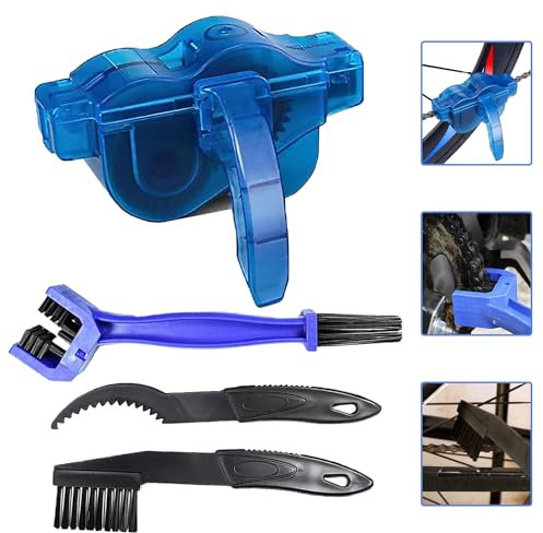Limpiador de Cadena de Bicicleta Kit, 4 Pcs Bici Herramienta de Limpieza rápido, Cepillos limpiadores de Cadena de Bicicleta, Kit de Cepillos para Bicicleta, para Todos los Tipos de Bici