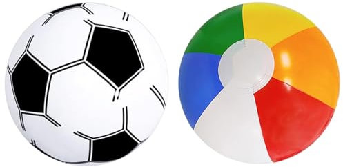 2 Stück Wasserball, Aufblasbar Strandball, Wasserball Kinder, Regenbogen Beach Ball, Kinder Water Aufblasbare, Pool Wasserbälle, Sommer Strand Schwimmbad Spielzeug Ball für Kinder