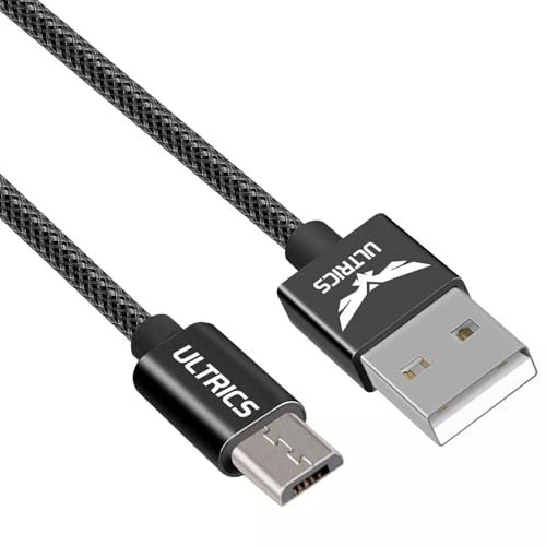ULTRICS USB to Micro USB Cable 30CM, Nylon Braided Micro USB Charging Cable, USB Micro Cable, Micro USB Data Cable, Micro USB Charger Cable for Samsung Galaxy S7 Edge S6 S5 J7 J6 J5 J3 A6 A10, PS4