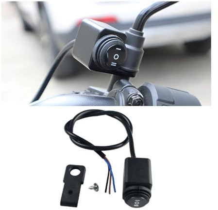 CGEAMDY Motorrad Lenkers Ein-Aus-Ein Schalter, Motorrads Schalter Lenker Lichtschalter, Schalters Lenkerschalters Für Scheinwerfer, Wasserdichte Lenker Schalters Für Scheinwerfer(Rechts)
