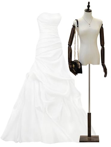 JIAYING Schneiderpuppe Schaufensterpuppe Damenbüste Weiblich, Höhe Verstellbar 120cm-182cm Männchenkörper Schneiderbüste Mit Holz Arme Für Kleid Schmuck Display(Brown,A)