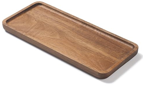 Bathroom Vanity Tray, Bathroom Tray for Counter, Toilet Tank Tray, Wood Bathroom Tray for Organizing and Home Decor (30 x 13 x 2 cm)