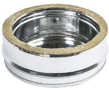 ALLINOX Tappo Scarico Condensa Doppia Parete Acciaio INOX Per Canna Fumaria Gocciolatoio Coibentato (DN 80/130)