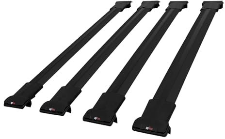 ipqi Kompatibel mit Opel Vivaro A 2001-2014 Fly Model Relingträger Dachträger Auto Gepäckträger Schwarz Aluminium 4 Stangen