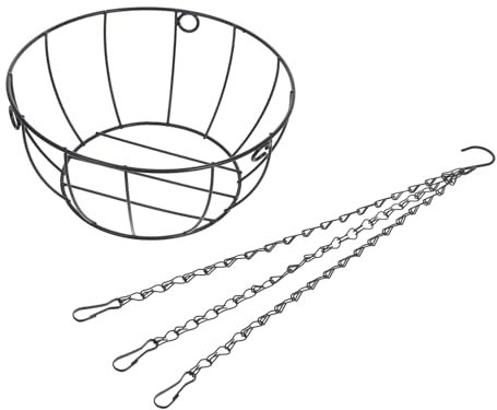 PAMINGONO Hängender Pflanzkorb Aus Eisen Mit Kette Balkon Und Terrasse Pflanzenhalter Wetterfest Metall Für Drinnen Und Draußen