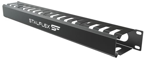 Stalflex Kabel Management für Schreibtisch 1HE 19 Zoll | Cable Management Under Desk - kabelkanal schreibtisch aus Stahl - Kabelrinne