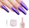 Imtiti Chrome Nail Powder with Black Gel Nail Polish Kit, 1g Dark Purple Aurora Meatllic Mirror Effect Powder and 10ML Black Gel Polish Shimmer for UV Nails Art DIY Kit