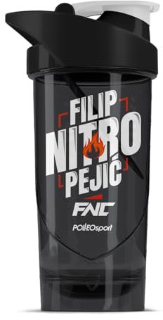 Shieldmixer Hero Pro Classic Shaker Nitro Pejic Gourde de fitness sans BPA Noir 700 ml