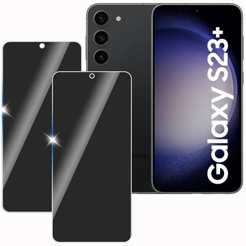 KULAIKE【2 Piezas Protector Pantalla Privacidad para Samsung galaxy S23 Plus,Cristal Templado Anti Espía,Sin Burbujas,Anti-Espía Vidrio Película,Privacy Screen Protector,9H Dureza,Anti-Arañazo