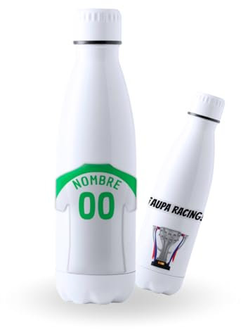 DEREGALOOS Botella Acero Inoxidable 700ml Personalizada con Nombre Santander. Botella Deportiva para Aficionados. Hidratación Escolar Gimnasio Regalo Original