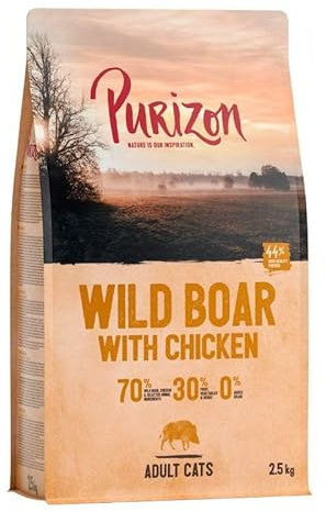 Purizon Original Wildschwein mit Huhn | Katzenfutter trocken | getreidefrei | 70% Fleisch, Fisch & weiteren tierischen Zutaten | hohe Akzeptanz | 2,5 KG