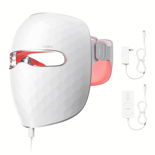 Ulike ReGlow LED Face Mask, Red Light Therapy Mask, Wrinkle Reduction, 4 Modes with Red, Blue, Yellow & Infrared Lights for Brightening & Acne Treatment, Eye-Protection, Skin Care Gifts