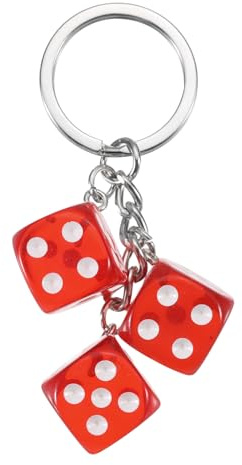 PATIKIL Lucky Dice Schlüsselanhänger, Harz, 3D-Würfel, quadratisch, Mini-Würfel-Schlüsselanhänger mit 3 Anhängern für Tasche, Geldbörse, Auto, Handy-Zubehör