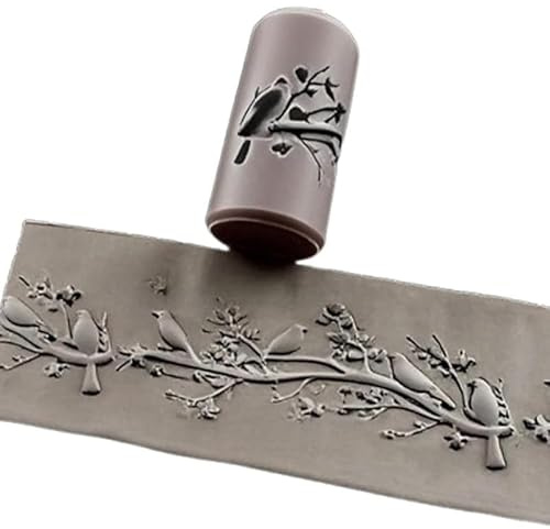 Strukturierte Rollen für Töpferei, Ton, Textur, Säulenrolle, Prägung, Keramik, Texturen, Roller, wunderschön handgefertigt, Muster, Stempel, Polymerton, florale Texturen, Roller für Ohrringe, Schmuck