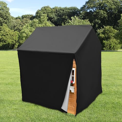 Outdoor Kids Playhouse Cover 120x110x140cm Waterproof Oxford Cloth Protective Cover with Adjustable Drawstring Windproof Sun Protection Children's Playhouse Protector